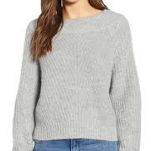 Chunky crewknit pullover sweater